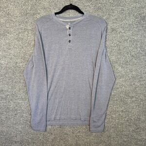 Free Fly Shirt‎ Mens Medium Blue Bamboo Flex Henley Long Sleeve Tshirt Casual